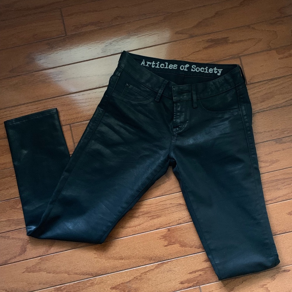 Black coated articles is society jeans